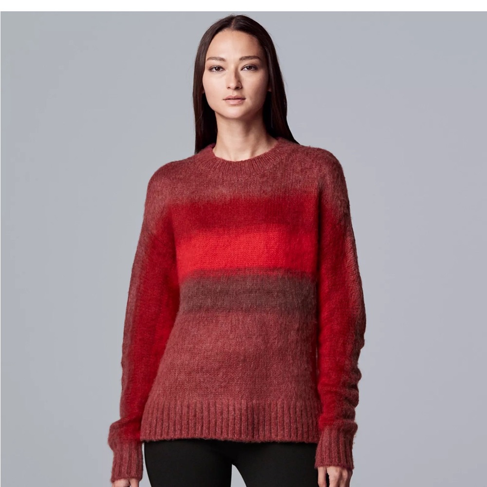 Women's Simply Vera Vera Wang Base Placed Stripe Sweater